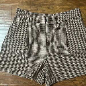 Elegant Houndstooth High Waist Women's Shorts